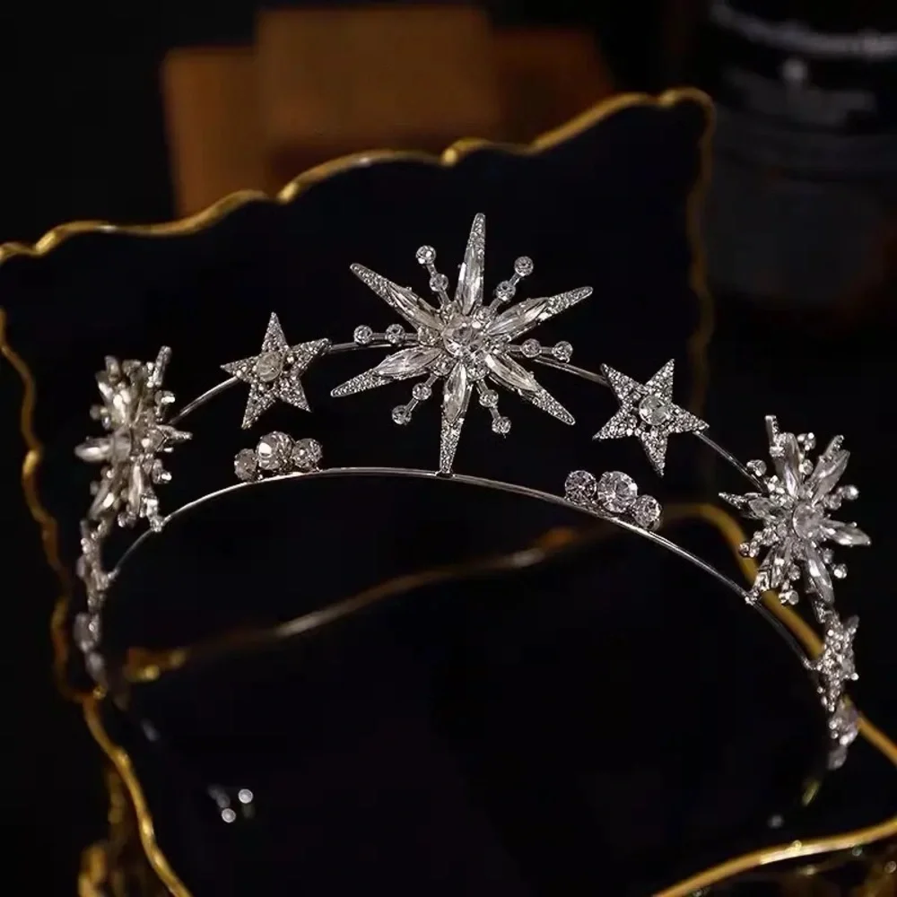 Elegant Silver Starburst Tiara